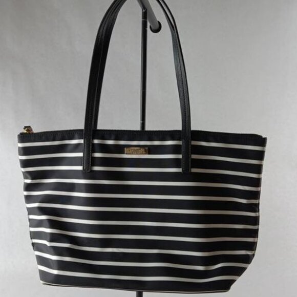EUC kate spadeMay Street French Stripe Black and White Tote Bag